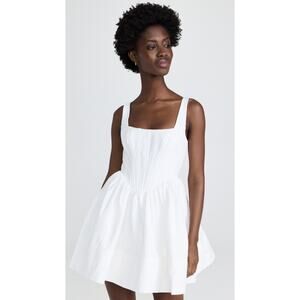 STAUD Landscape Babydoll Mini Dress - 00 White